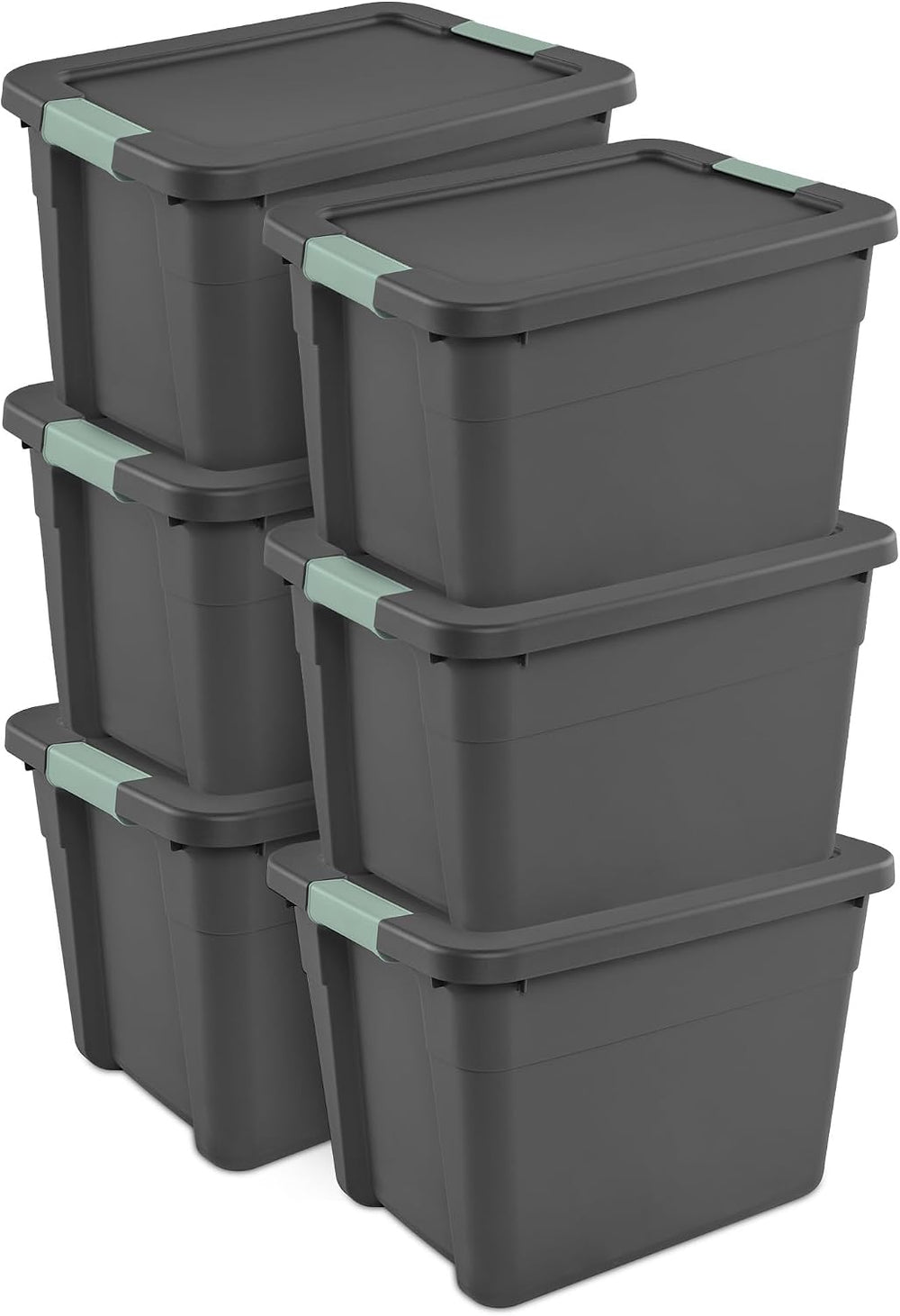 Sterilite Latch Tote Storage with Lids for Home & Office, 12 Gallon, 6-Pa...