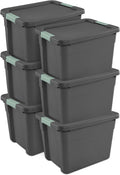 Sterilite Latch Tote Storage with Lids for Home & Office, 12 Gallon, 6-Pack | Heavy-Duty and Stackable Plastic Containers with Latches for Closet, Cabinet, Bedroom, Bathroom and Dorm Room Organization