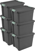 Sterilite Latch Tote Storage with Lids for Home & Office, 12 Gallon, 6-Pack | Heavy-Duty and Stackable Plastic Containers with Latches for Closet, Cabinet, Bedroom, Bathroom and Dorm Room Organization