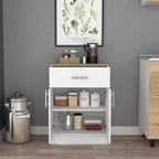 33" H Kitchen Pantry, Storage Cabinet with 1 Drawer, 2 Interior Shelves, 2 Doors, Easy to Maintain, for Dining Room