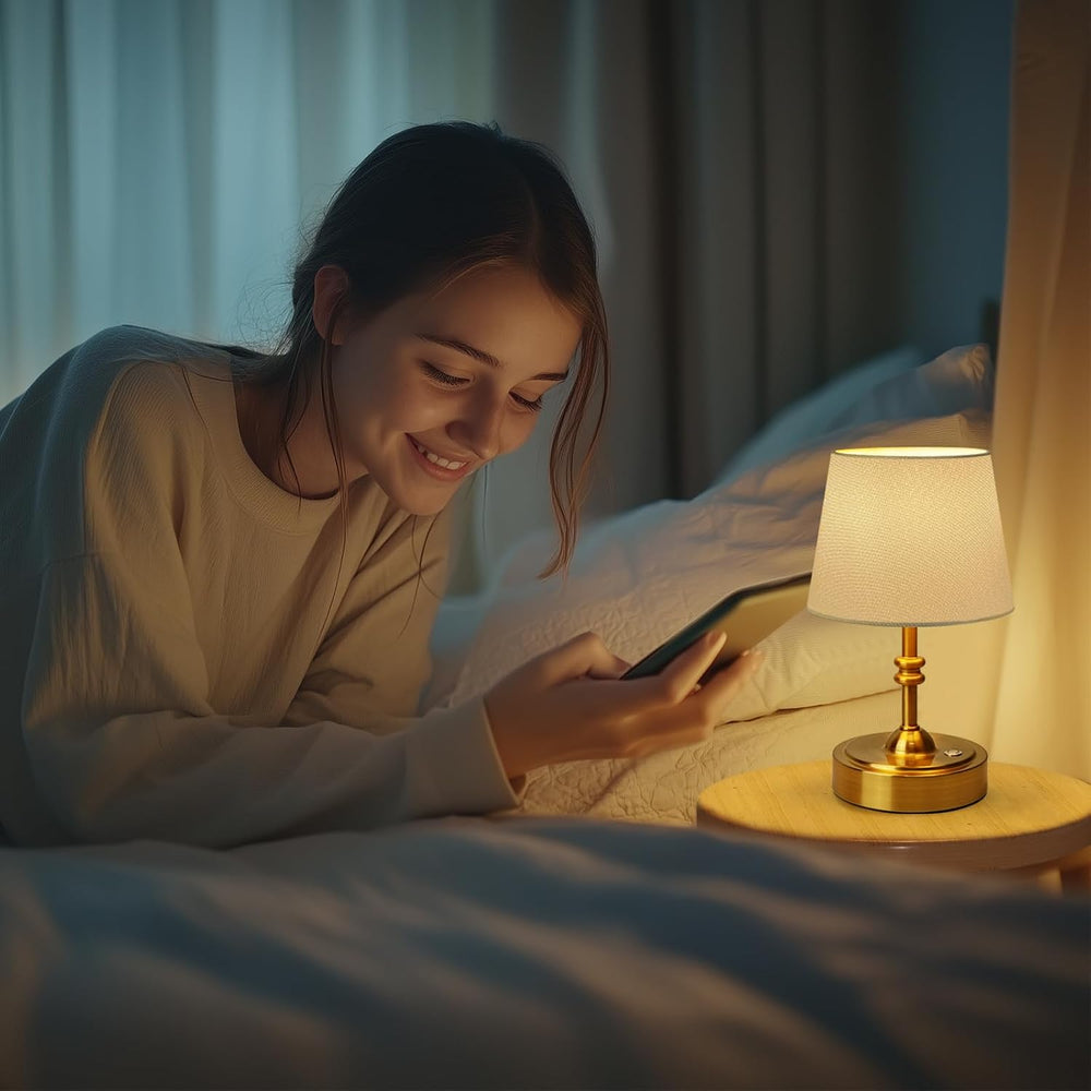 ONEWISH Small Cordless Lamp Dimmable-Battery Operated Table lamp, 4000mAh Rec...