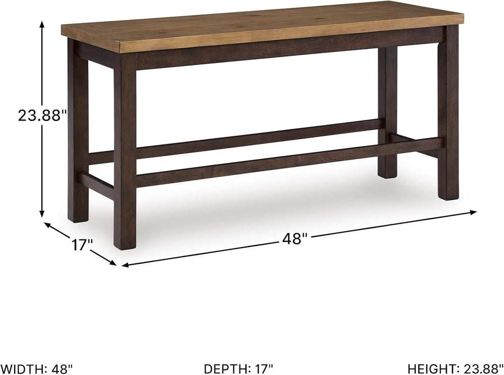 Signature Design by Ashley Sharlander Casual Counter Height Dining Bench with...