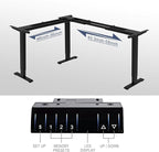 Fromann Adjustable 3 Legs Standing Desk Frame Base Electric Corner Sit-Stand Desk for Home and Office (Black)
