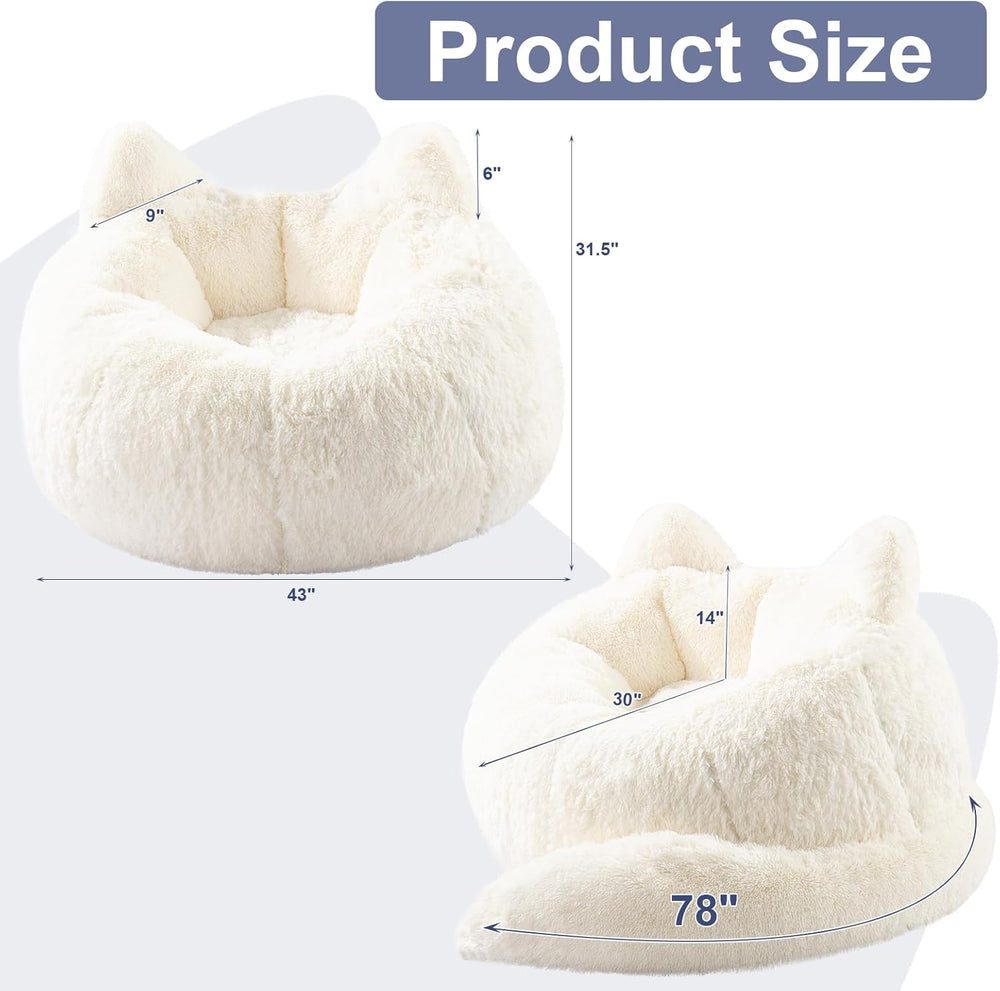 Achicsofar Bean Bag Chair for Adults Teens Giant Faux Fur Bean Bag Chairs wit...