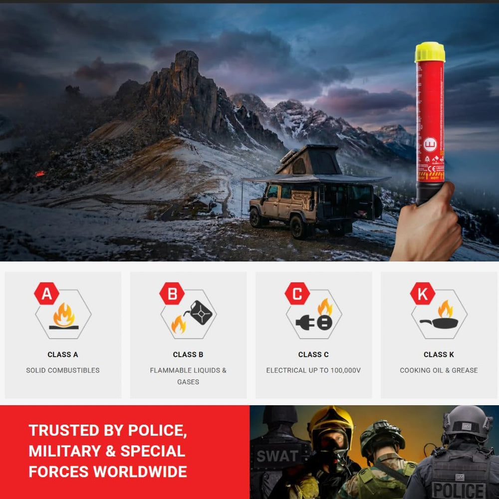 50-Second Compact Fire Safety Stick – Portable, Mess-Free, Maintenance-Free |...