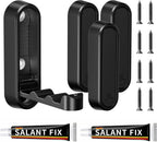 4-Pack Heavy Duty Zinc Alloy Folding Wall Hooks for Bathroom, Kitchen, Entryway, Closet - Space-Saving Design Holds Coats, Towels, Backpacks, Hats, Keys (Black)