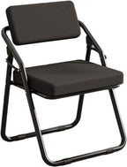 Portable Mesh Foldable Chair, Ergonomic Folding Dining, Comfortable Breathable Folding with Cushion,(Black)