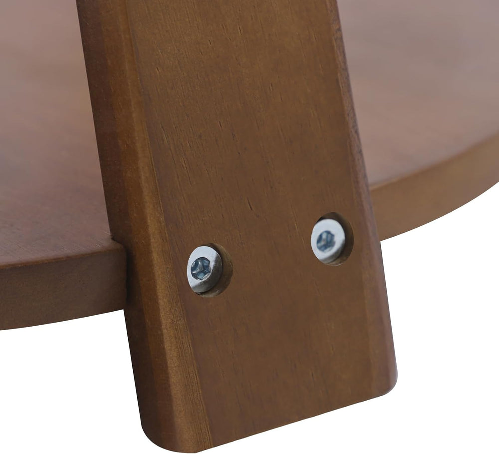 2-Tier Round Side Table - 20in Modern Solid Wood Small Round Table End Table ...