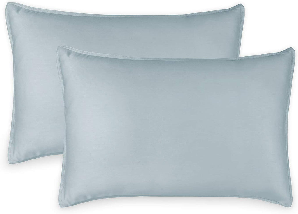 King Pillowcases by Pure Bamboo, Genuine 100% Organic Viscose Derived from Bamboo, Luxuriously Soft & Cooling, Double Stitching, Envelope Closure (2 King Pillowcases, Sterling Blue)