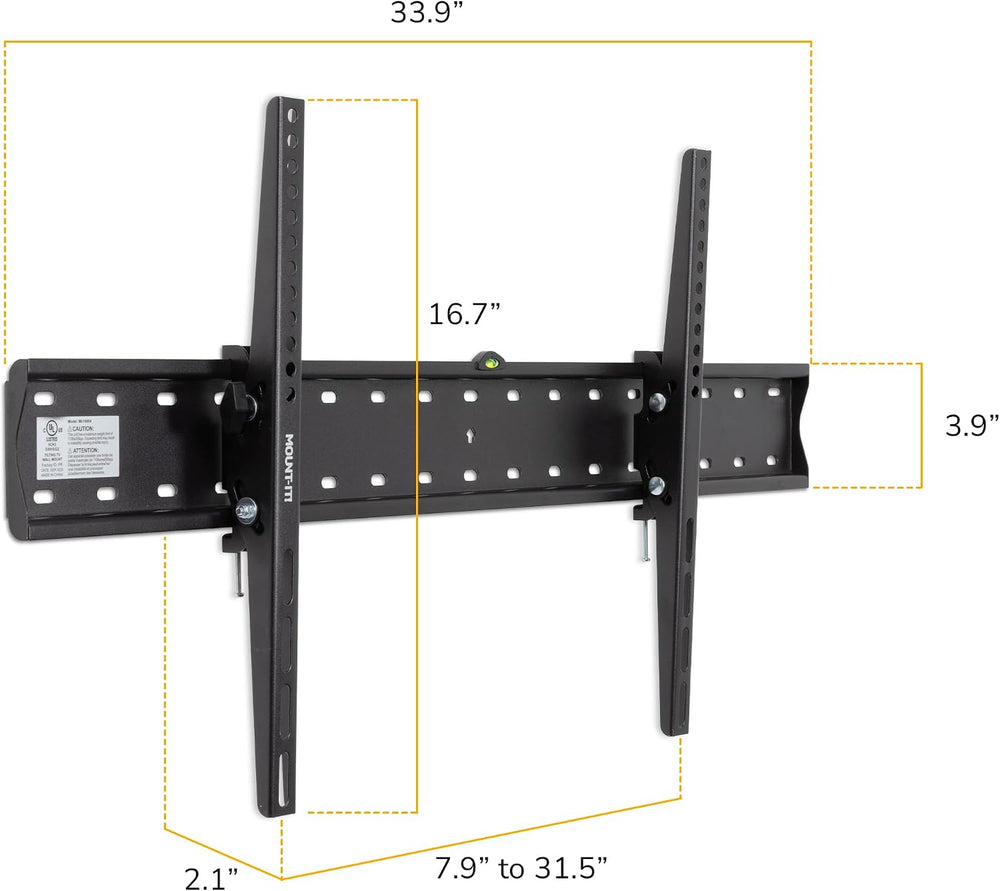 Mount-It! UL Certified Tilting TV Wall Mount for Most 43-90 Inch Flat Screen ...