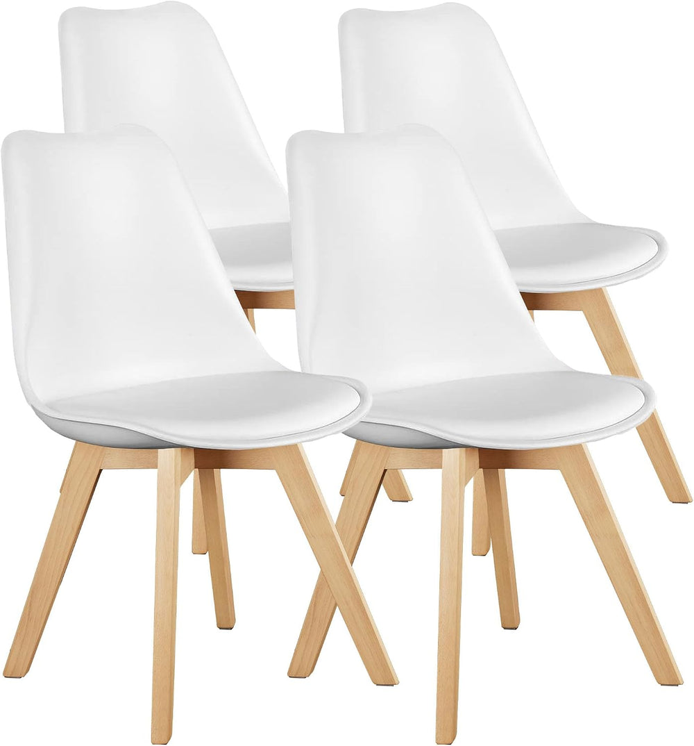 OLIXIS Dining Chairs Set of 4, PU Leather Upholstered Kitchen Chairs with Sol...