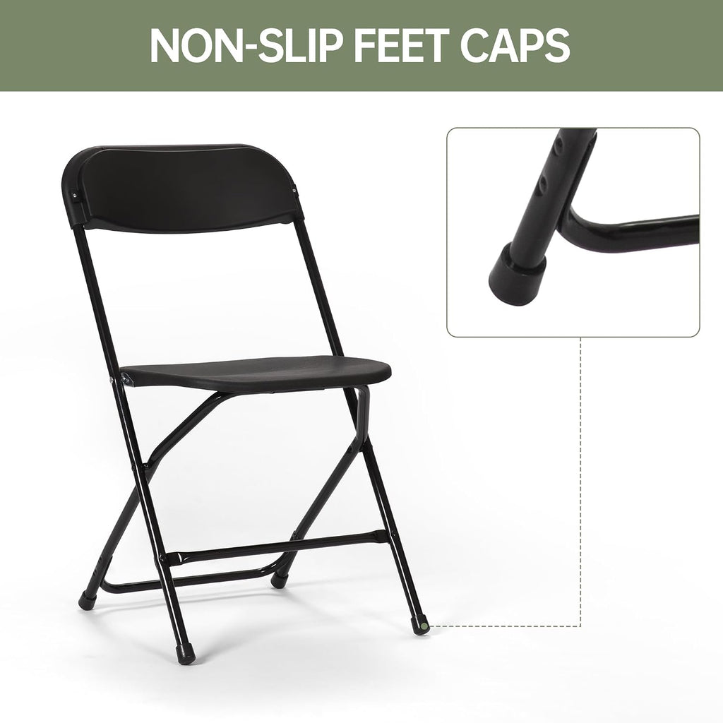 30 PCS Plastic Folding Chair, Portable Commercial Chair, Heavy-Duty Plastic Folding Chairs, Folding Chair with 350 LB Capacity for Wedding Party Outdoor Indoor Black