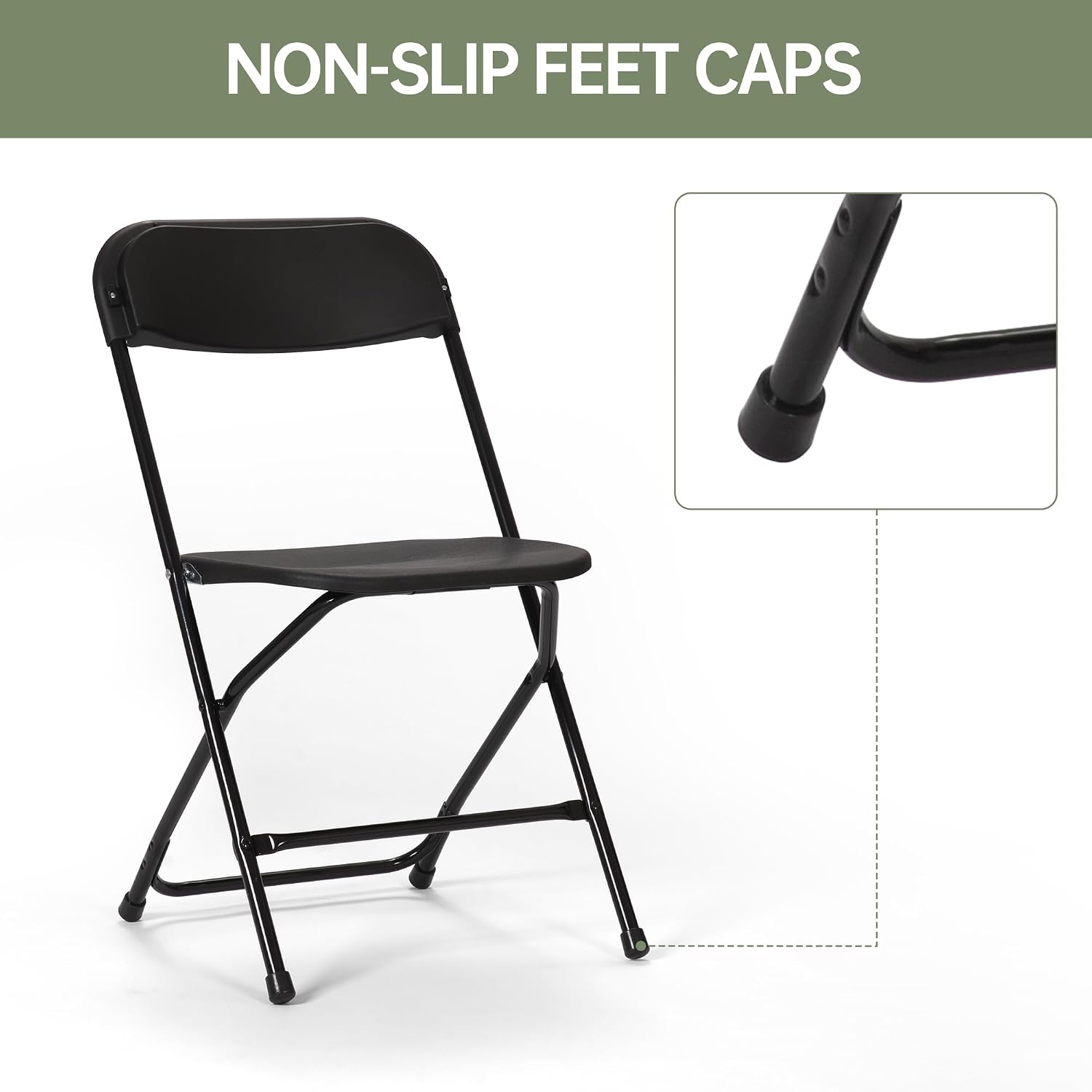 30 PCS Plastic Folding Chair, Portable Commercial Chair, Heavy-Duty Plastic Folding Chairs, Folding Chair with 350 LB Capacity for Wedding Party Outdoor Indoor Black
