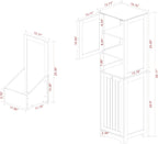 Tilt Out Laundry Hamper Cabinet, 55" Tall Bathroom Storage Cabinet Laundry Cabinet with Shelves and Clothes Basket, Hamper Cabinet Shelf for Laundry Room Bathroom Organizer, White