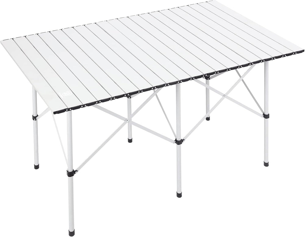 EVER ADVANCED Camping Table, Fold up Lightweight, 4-6 Person Portable Roll up...