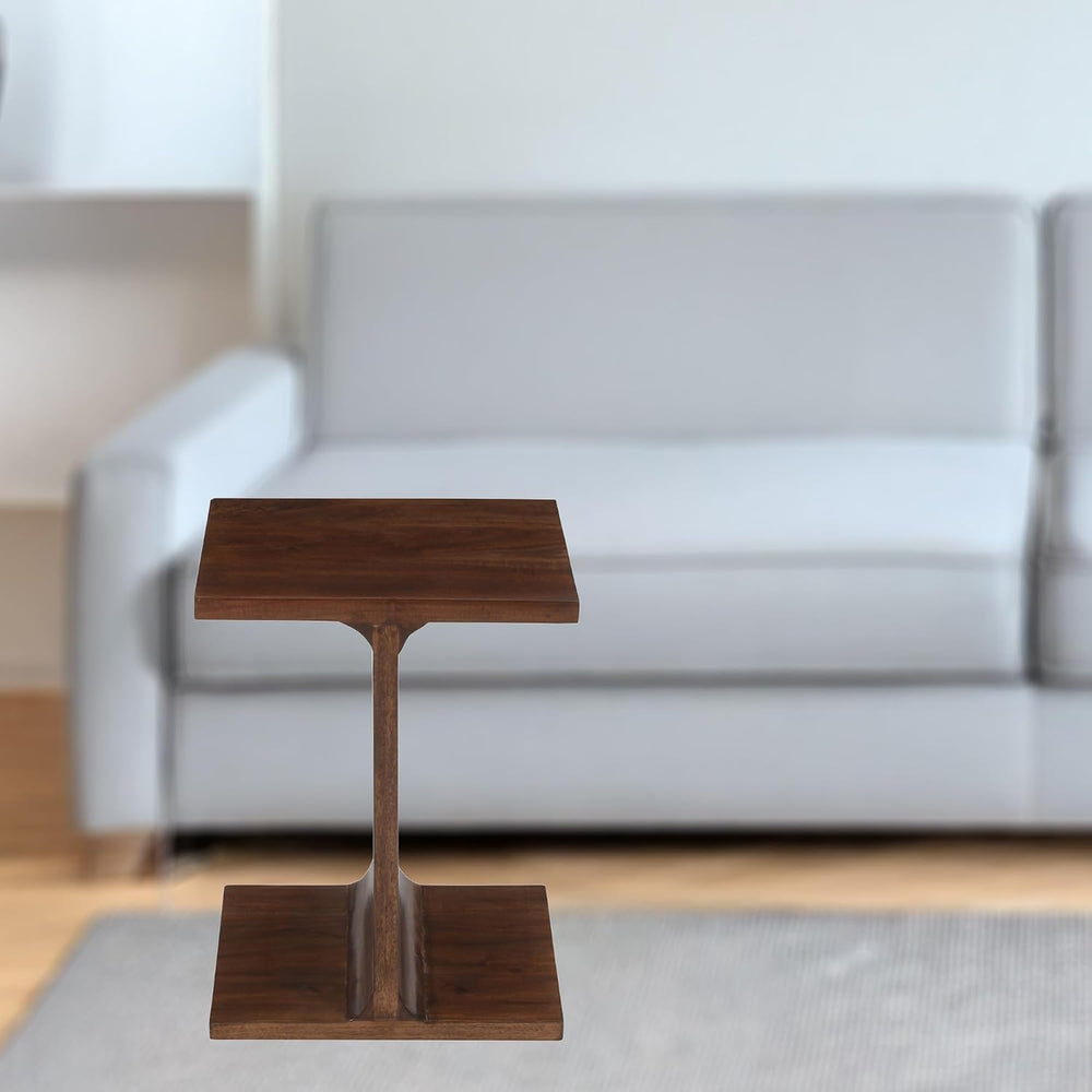 Jofran Idiom Acacia Wood Modern Accent End Table, I-Shape Side Table for Livi...