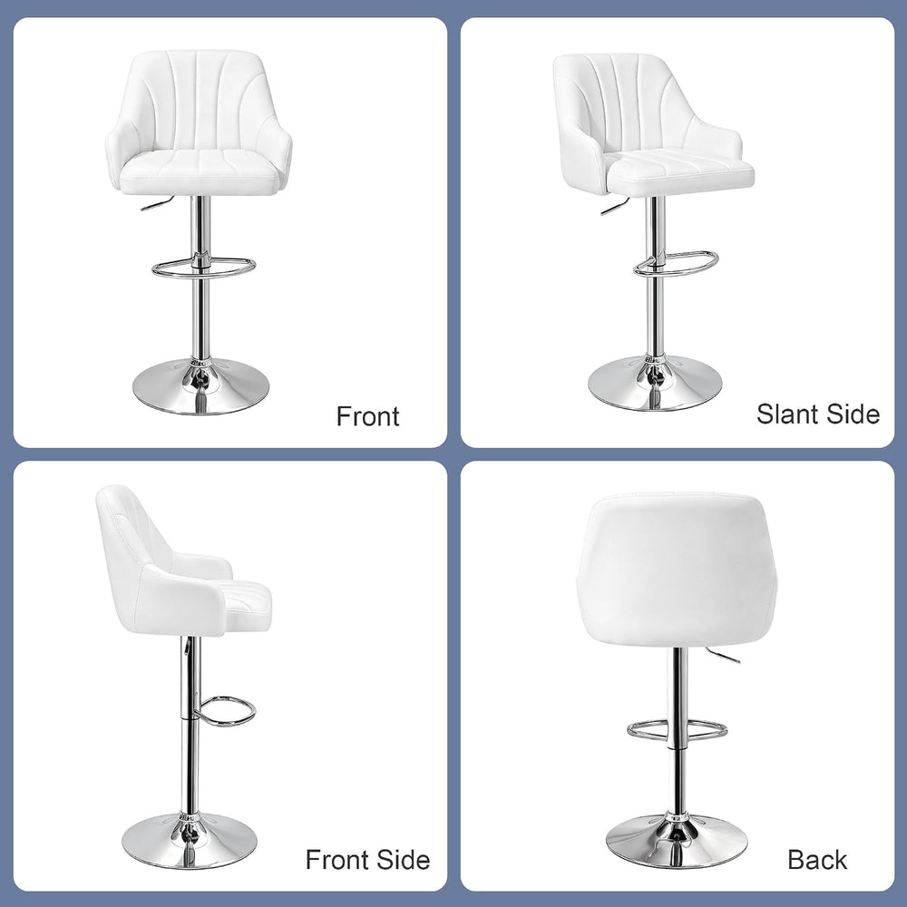 VECELO Bar Stools Set of 4, Adjustable Barstools, Counter Height Stools with ...