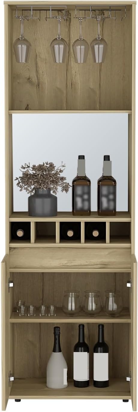 Wine Cabinet W/Shelf, Freestanding Pantry Sideboard for Kitchen Living Room,f...