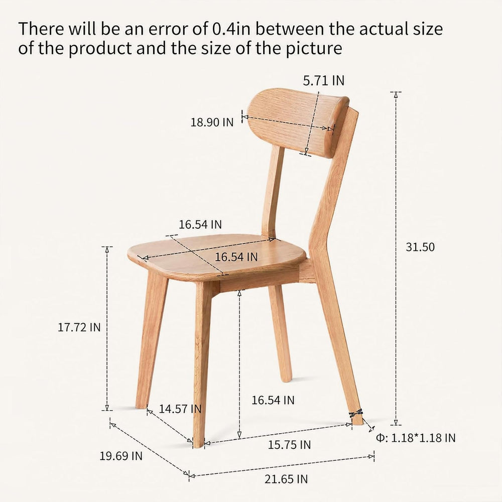 Solid Oak Wood Dining Chairs Set of 6 | Heavy Duty 400 lbs Commercial Grade |...