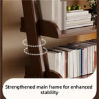 5-Tier Solid Wood Ladder Bookshelf with Modern L-Shaped Legs, Multifunctional Leaning Storage Shelf for Living Room, Bedroom & Home Office Organization