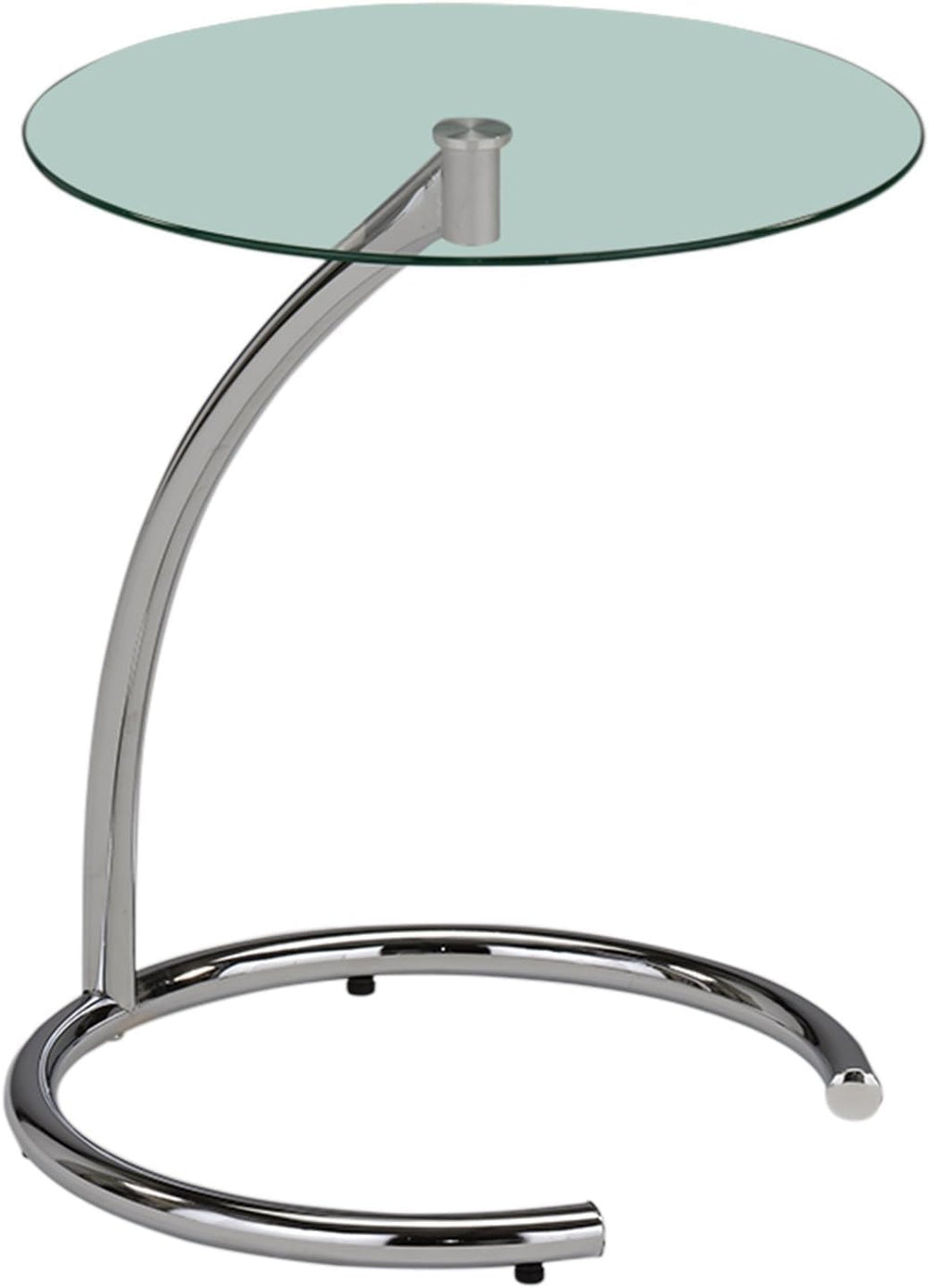 Kings Brand Furniture Leighton Round Glass End Table – Modern Metal Accent Si...
