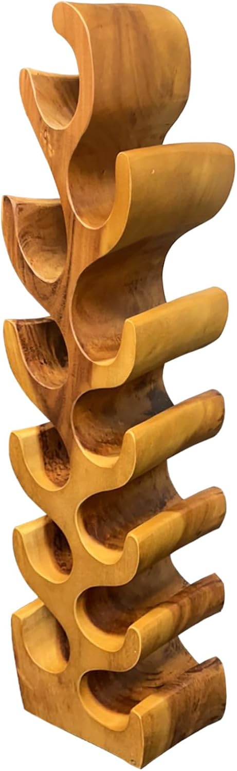 12 Bottle Wood Wine Rack Bottle Holder Stand for Freestanding Floor Tabletop Cabinet Handmade Rustic Brown Wooden Wine Rack Countertop Kitchen Cellar Storage Bar Corner Home Christmas Decor