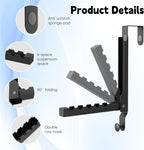 BAKON Over The Door Hanger Folding Clothes Drying Rack, Folding Hanging Coat Rack for Indoor Laundry Room Compact Small Space Foldable Portable Clothing Hanger Hook Collapsible (Black-2(Upgraded))