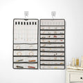 Voyyphixa Hanging jewelry Organizer, Jewelry Organizer Wall with two Transparent Jewelry Storage bag, Hanging Earring Organizer for Rings Bracelets Watches and Hairpins