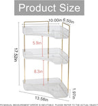Corner Bathroom Countertop Organizer, Vanity Trays for Counter, Makeup Organizers, Perfume Tray, Kitchen Spice Rack, (Clear, 3 Tiers)