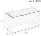mDesign Plastic Stackable Playroom/Gaming Storage Organizer Bin Box with Hinged Lid for Drawer or Cabinet - Organize Electronics, Crayons, Games, Blocks, Toys, Lumiere Collection - 2 Pack - Clear
