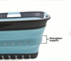 SAMMART 42L (11 gallon) Collapsible Plastic Laundry Basket - Foldable Pop Up Storage Container/Organizer - Space Saving Hamper/Basket (1, Grey/Sea Angel)
