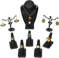 MOOCA Jewelry Display Set, Necklace Display Bust, Earring Organizer, Ring Holder Stand for Showcase and Store, Premium Fabric