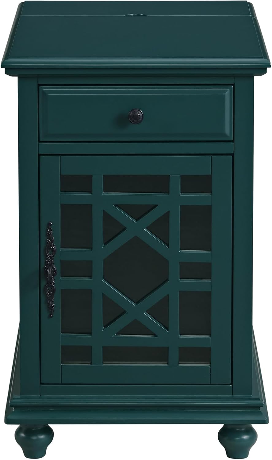 Martin Svensson Home Elegant Chairside End Table with Power — 24″W x 16″D x 2...