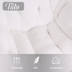 Tiita Lazy Chair with Ottoman, Modern Large Accent Lounge Armchair, Comfy Leisure Sofa Reading Chair with Footrest for Bedroom, Living Room, Dorm Rooms, Garden and Courtyard, Plush White