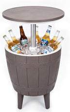 Vipush Outdoor Cooler Table, 10 Gal Adjustable Height Patio Bar Table | 3-in-1 Ice Cooler, Cocktail Table and Pool Deck Cool Bar for Party,Patio, Poolside and Backyard Garden Decor