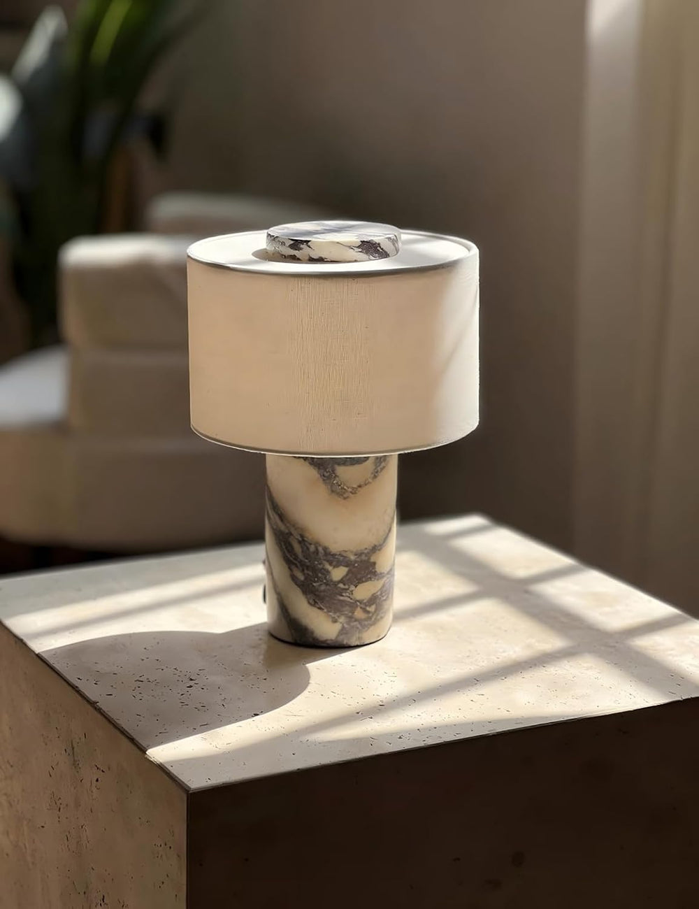 BSOD Marble Lamp, Stone Table Lamps Rechargeable Modern Decorative Touch Dimm...