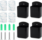 4Pcs Remote Holder Wall Mount, Remote Control Holder for AC TV, Wall Mount Box Organizer with Self Adhesive and Screws for Home Office Storage