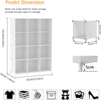 AWTATOS Cube Storage Organizer Storage 12 Cube Bookshelf DIY Plastic Closet Clothes Storage Shelves with Wooden Mallet, Stackable Storage Solution for Home, Bedroom, White