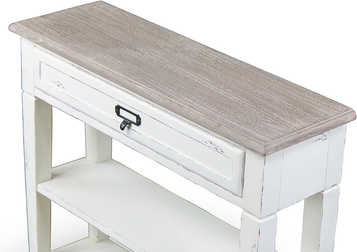 Baxton Studio Dauphine Traditional French 1-Drawer Accent Console Table, White