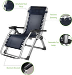 Padded Gravity Lounge Chair Wider Armrest Adjustable Recliner with Cup Holder, Support 180KG Progress(Brown)