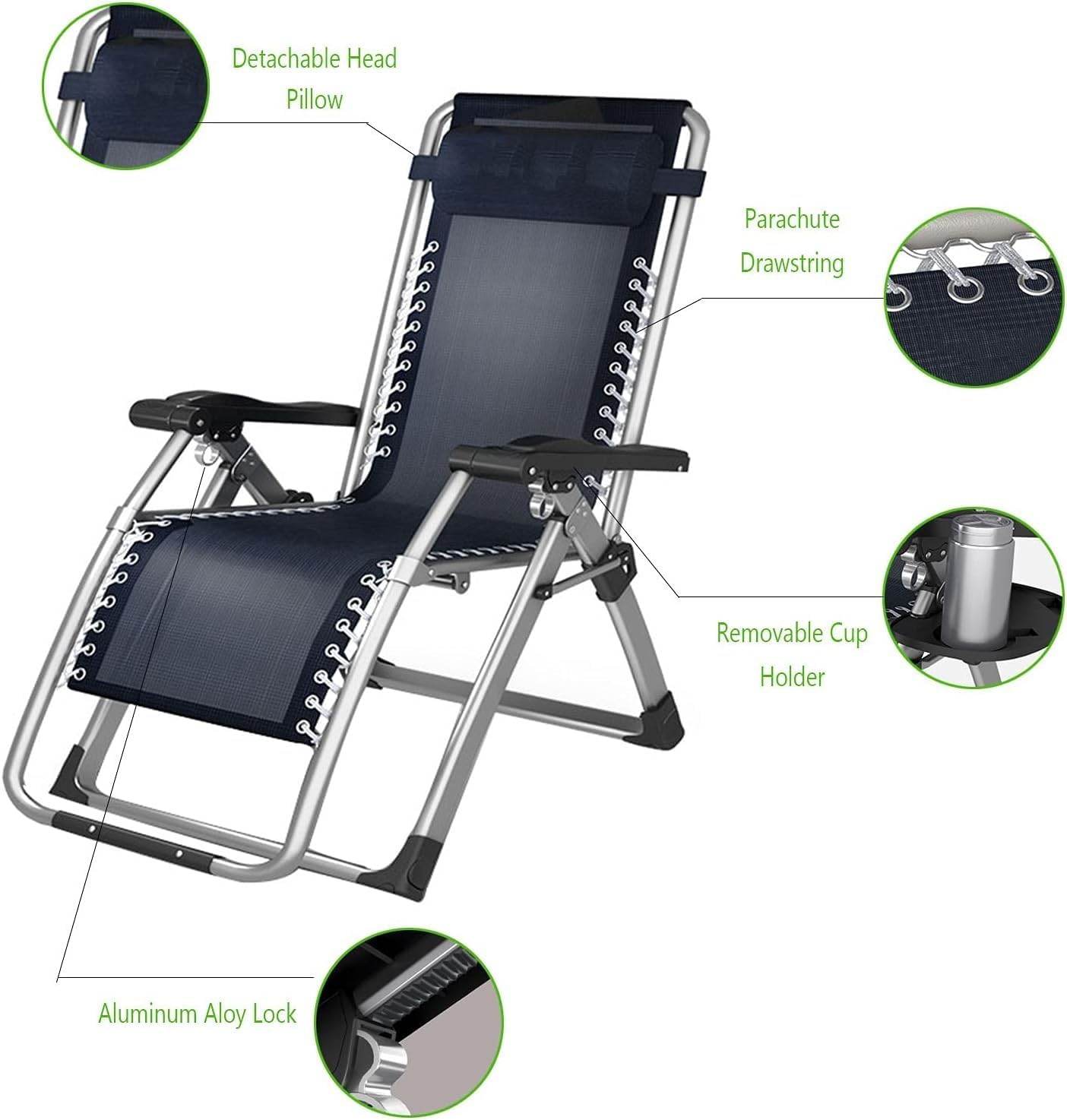 Padded Gravity Lounge Chair Wider Armrest Adjustable Recliner with Cup Holder, Support 180KG Progress(Brown)