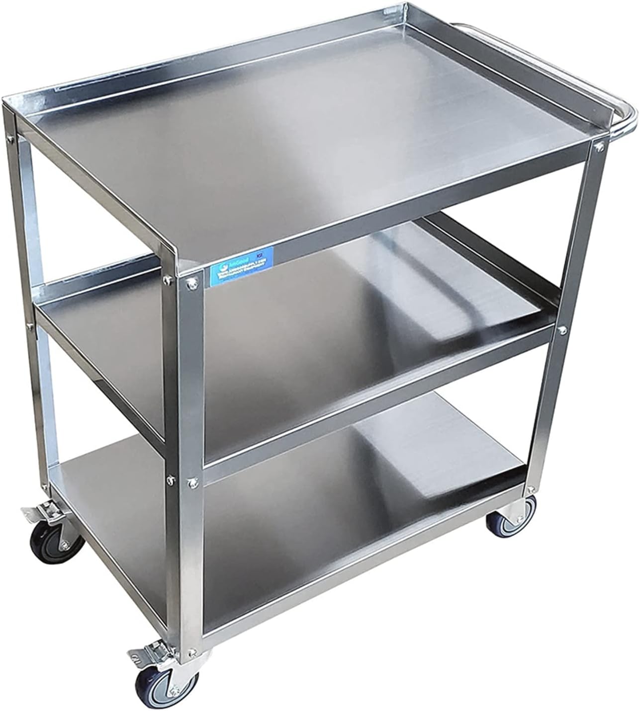 21 in. Wide X 33 in. Long X 33 in High | 3 Shelf Metal Utility Cart on Wheels with Handle