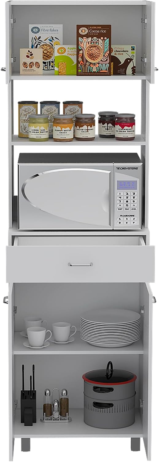 Microwave Cabinet Madison, Kitchen, White