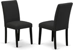 East West Furniture V697AB624-9 9 Piece Dining Room Table Set Includes a Rectangle Kitchen Table with V-Legs and 8 Black Color Linen Fabric Parson Dining Chairs, 40x72 Inch, Multi-Color
