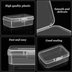 SATINIOR 48 Packs Clear Small Plastic Containers Transparent Storage Box with Hinged Lid for Small Items Crafts Jewelry (2.52 x 1.73 x 0.79 Inches) (CH-SATINIOR-423619)