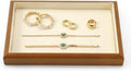 Oirlv Solid Wood Stackable Jewelry Organizer Tray Jewelry Drawer Organizer(Creamy-white)