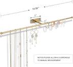 2-Pack Wall Hanging Jewelry Organizer, 14.5" Necklace Holder, Gold | For earrings, rings, bracelets, hairbands, glasses, space saving wall display, screws included