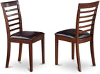 East West Furniture HLML3-MAH-LC 3 Piece Dining Table Set for Small Spaces Contains a Round Dining Room Table with Pedestal and 2 Faux Leather Upholstered Chairs, 42x42 Inch, Mahogany