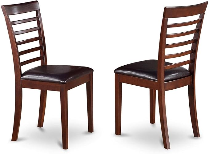 East West Furniture NOML6C-MAH-LC 6 Piece Dining Room Set Contains a Rectangle Kitchen Table with Butterfly Leaf and 4 Faux Leather Dining Chairs with a Bench, 32x54 Inch, Mahogany