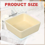 PATIKIL Square Paper Clip Holders, Ceramic Bowl Dish Clip Dispenser Organizer Desk Organizer Accessories for Office Desktop Decor Bobby Pin Binder Paper Clamp, Cream Yellow